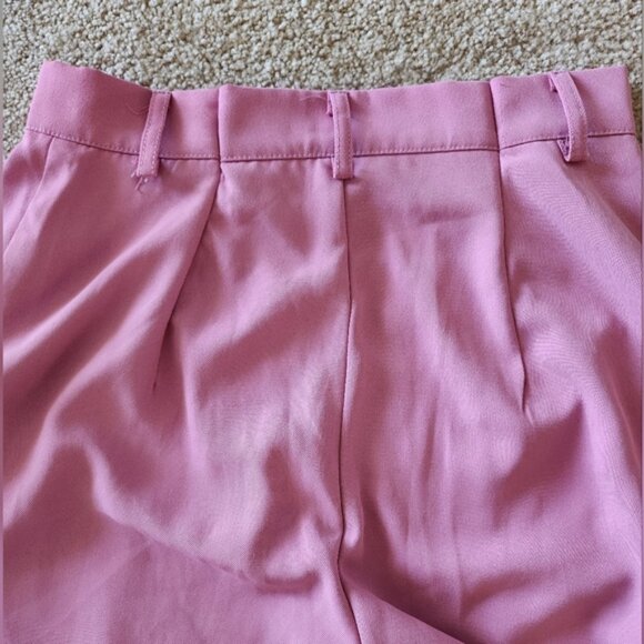 Free💗Shein Tightened & shortened pink tailored wideleg crop highrise pants XS - Picture 7 of 8